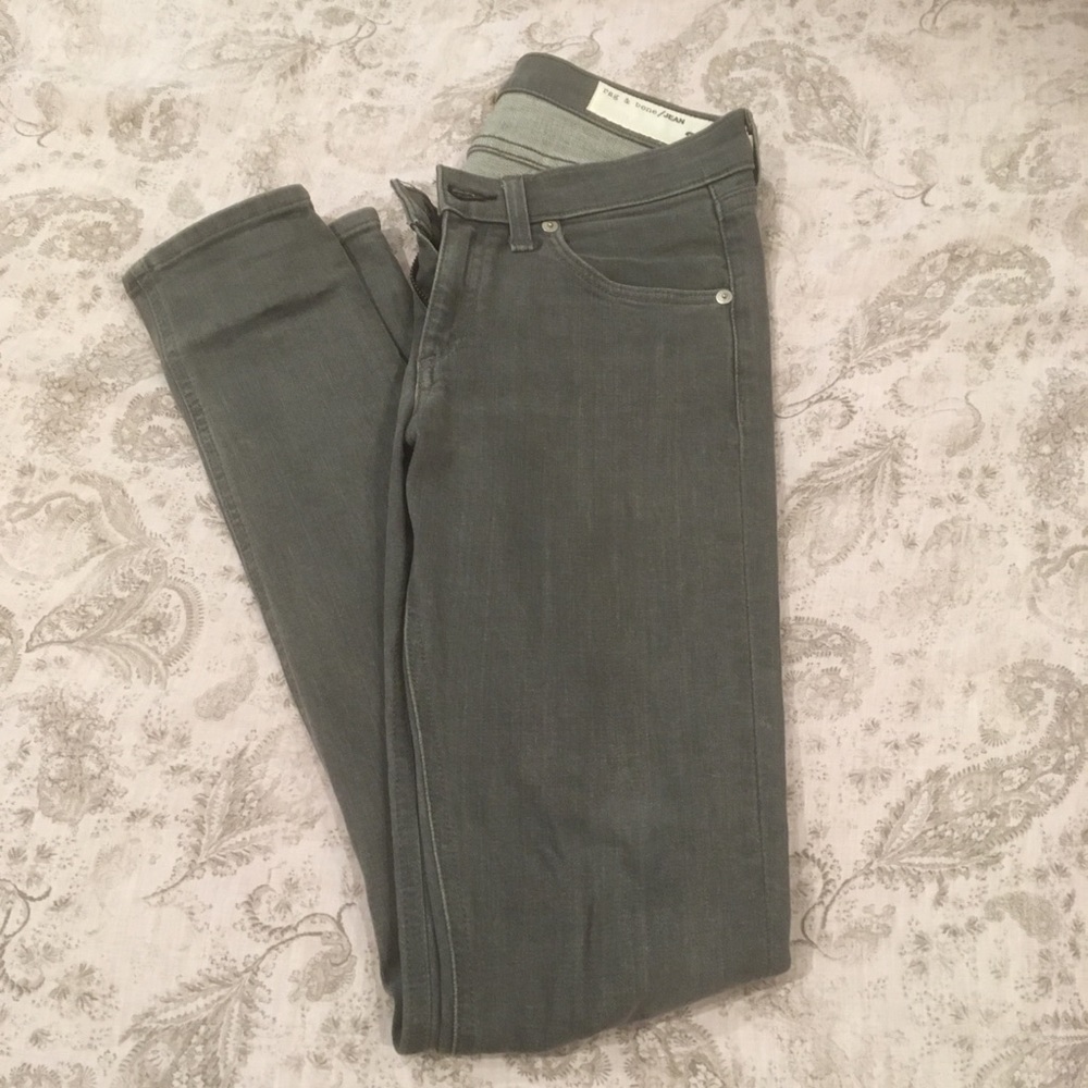 Rag & Bone gray denim skinny jeans
